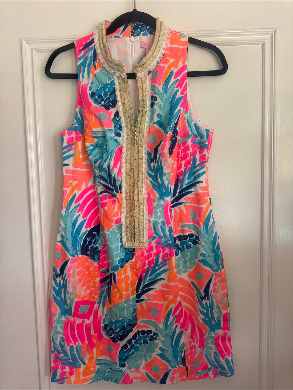 Lilly Pulitzer Aqua Pink Coral Floral Shift Dress